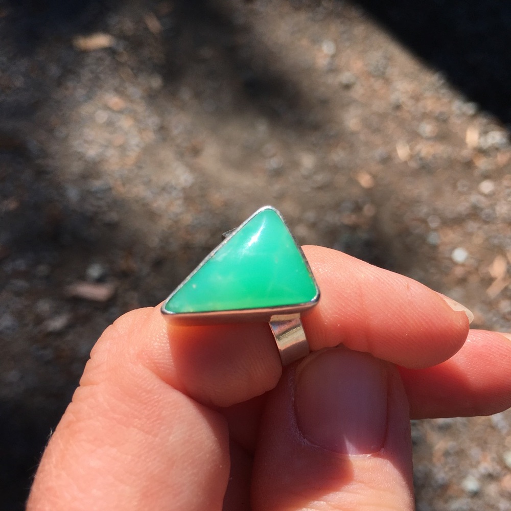 Chryoprase ring. One of a kind. Size 7.5ish. Stunning color!